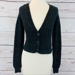 Aeropostale black silver sparkle cardigan sweater